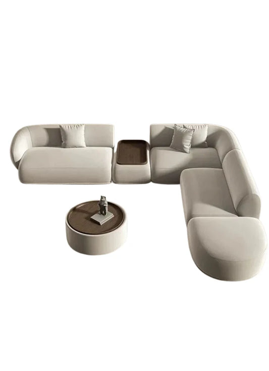 Lowe - L Shaped Boucle Sofa with Table