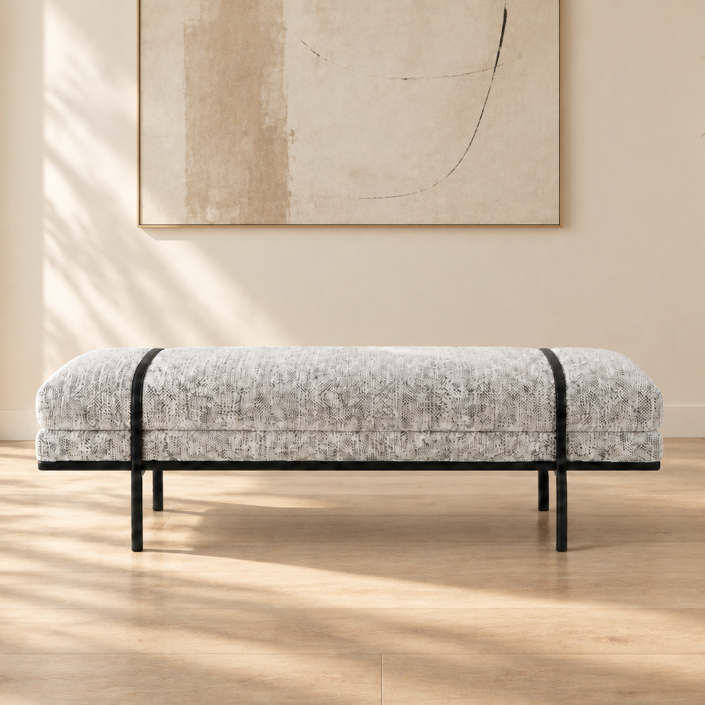 Rowan Leather Accent Bench