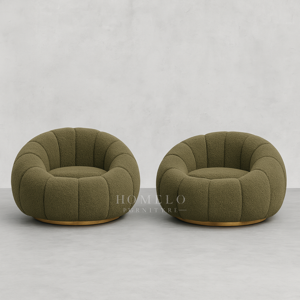 Pumpkin Boucle Sofa - 7 Seater