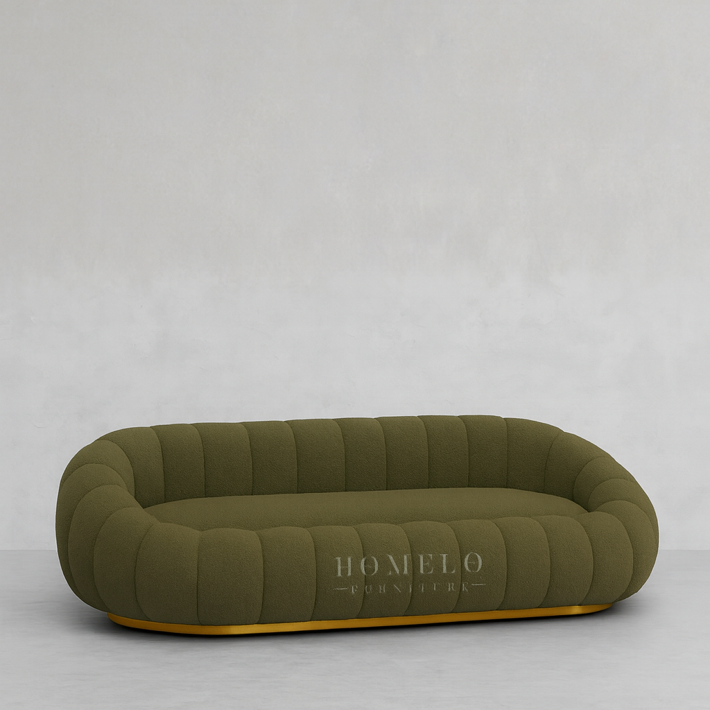 Pumpkin Boucle Sofa - 7 Seater