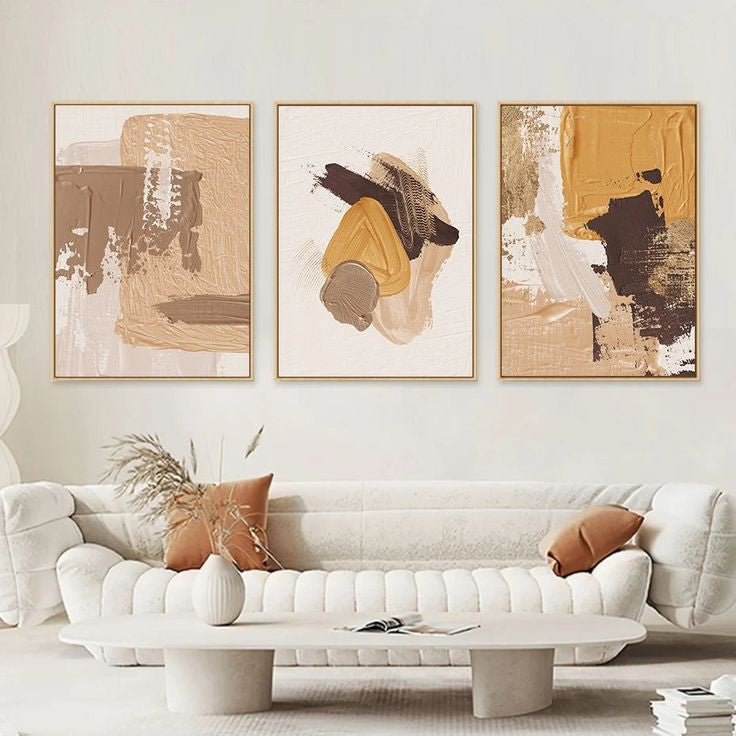 Neutral Abstract III FrameArt | Set of 3