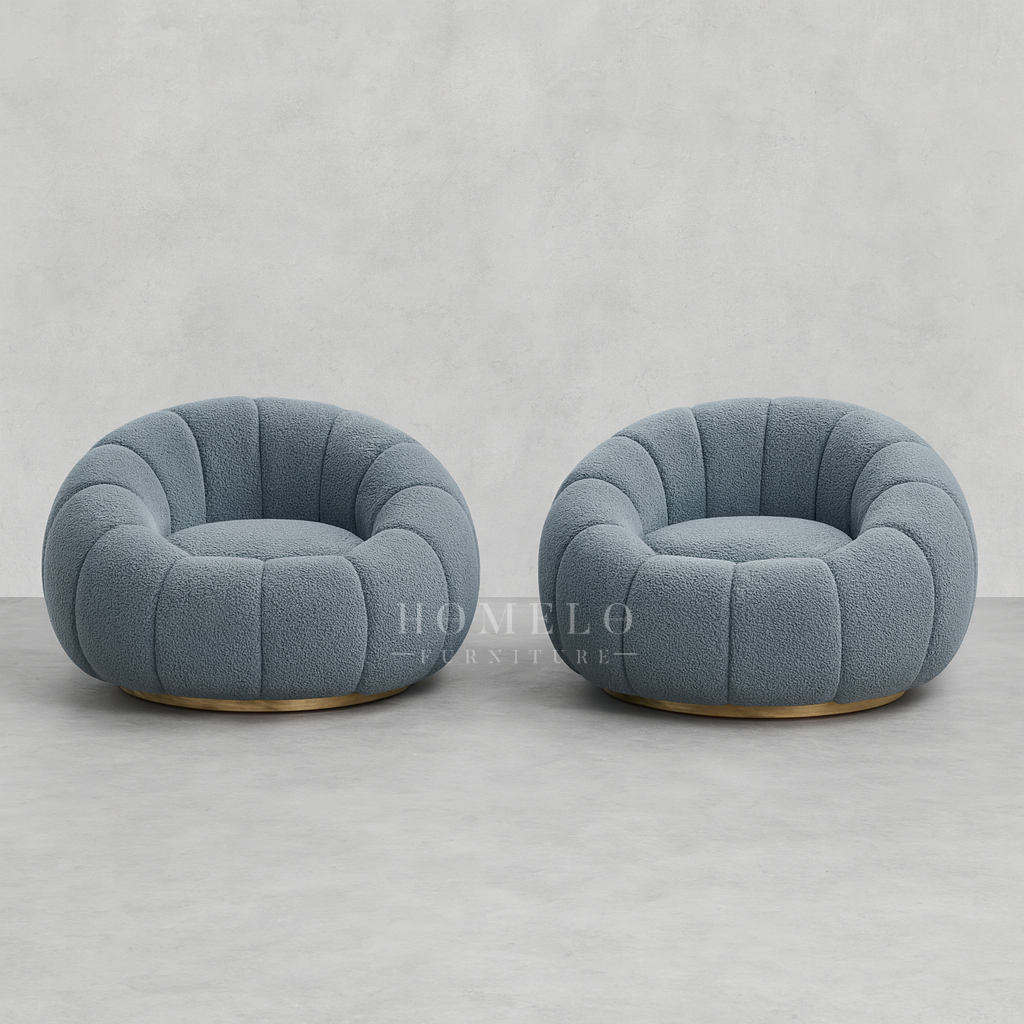 Pumpkin Boucle Sofa - 7 Seater