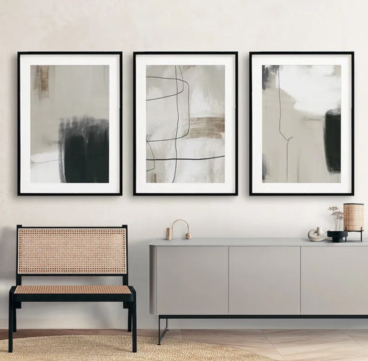 Neutral Abstract FrameArt | Set of 3