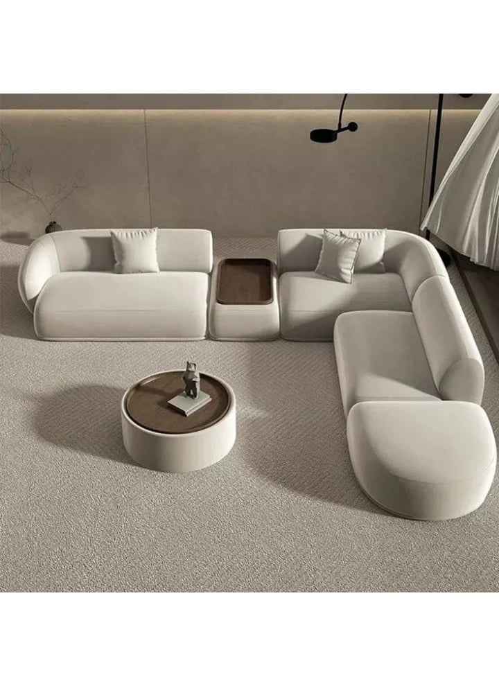 Lowe - L Shaped Boucle Sofa with Table
