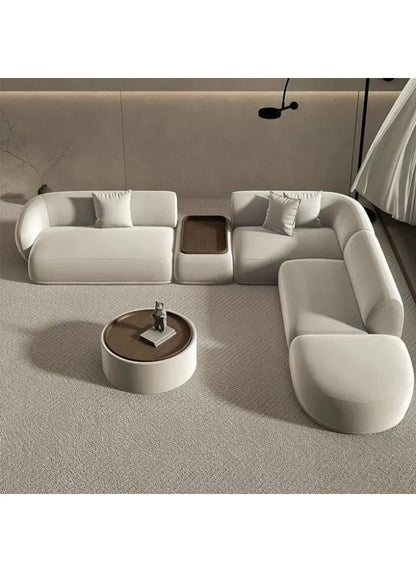 Lowe - L Shaped Boucle Sofa with Table