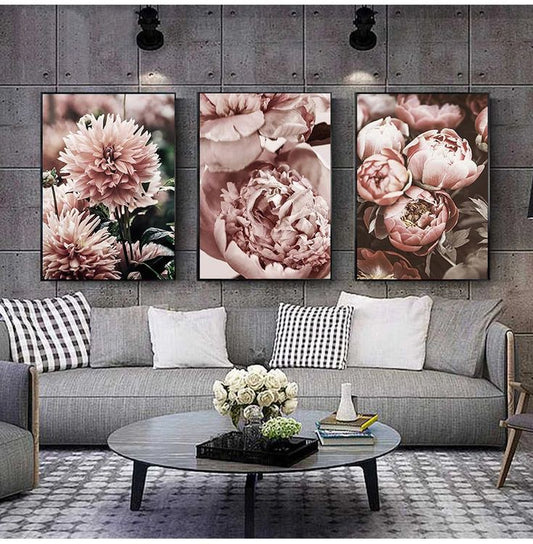 Roses Floral FrameArt | Set of 3