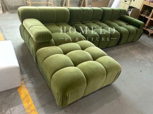 HOMELO Olive Green Bubbles Sofa Set