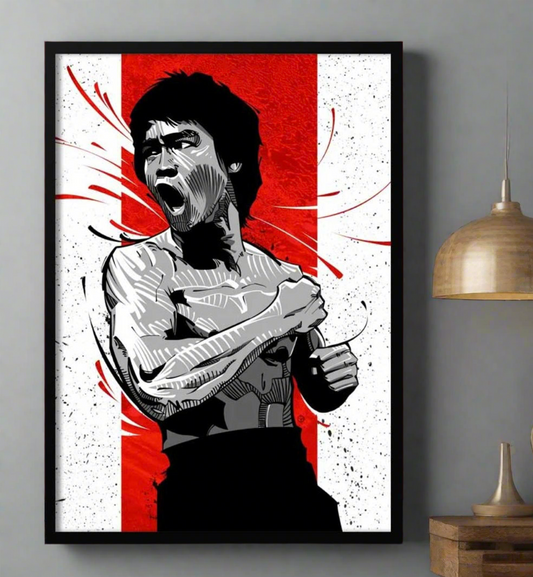 Brucelee Vector | Fighter Poster Wall | Frame