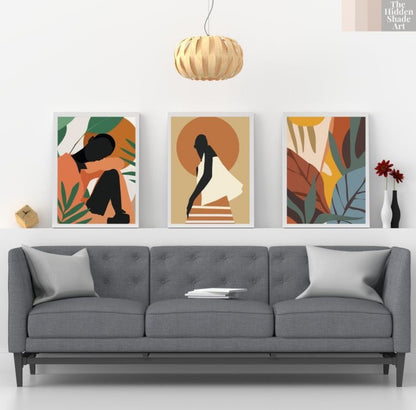 Abstract Women FrameArt | Set of 3