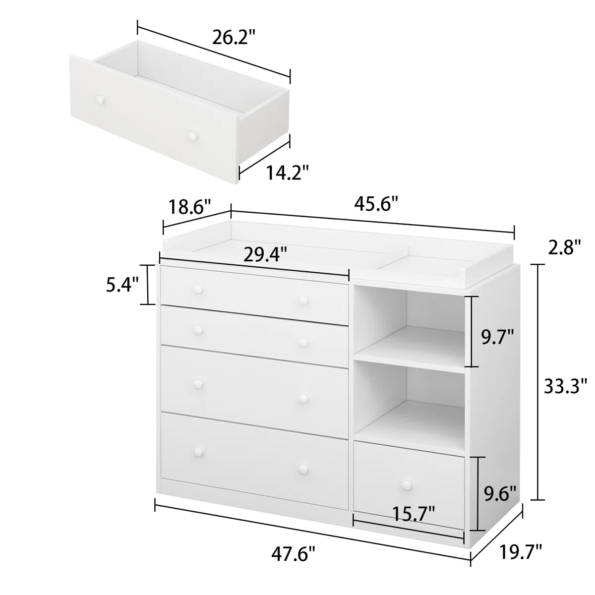 Alba Changing Dresser