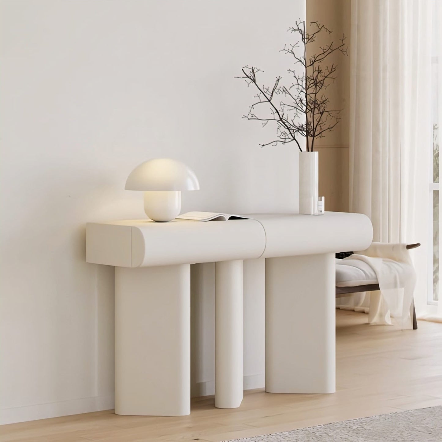 Homary Console Table - a luxurious, sustainable statement piece crafted from FSC-certified wood. Perfect blend of modern design and practical functionality.