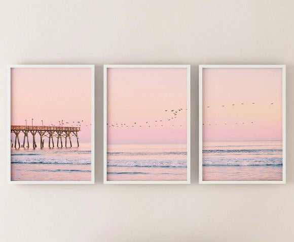 Pink Sky FrameArt | Set of 3