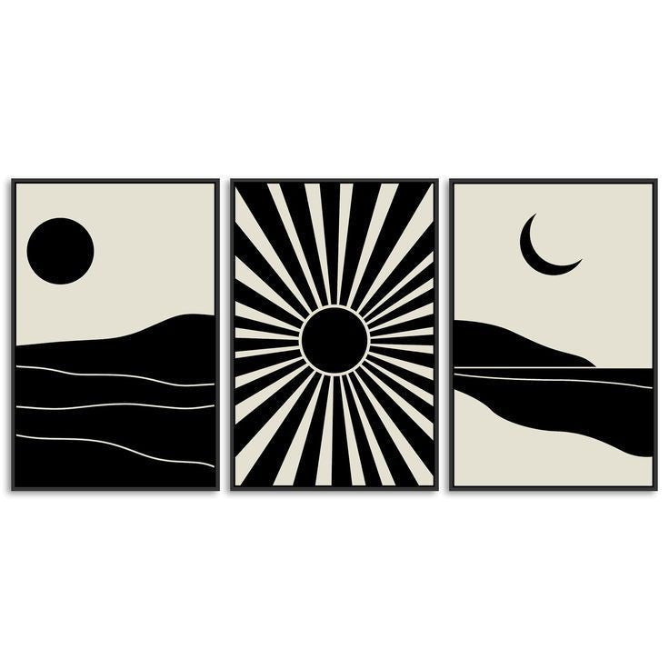 Black & White VI FrameArt | Set of 3