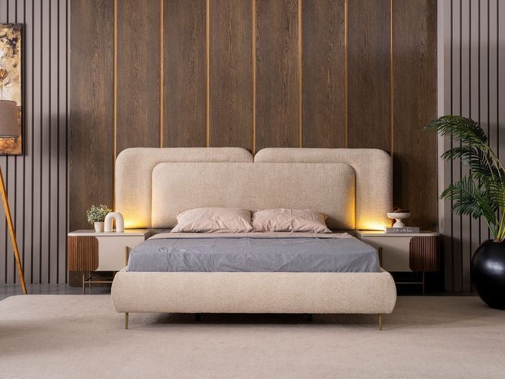 Modern-layered-headboard-cream-boucle-bed-set

Luxury-fluted-wood-nightstands-with-gold-legs

Premium-furniture-design-Art-Deco-style-bed