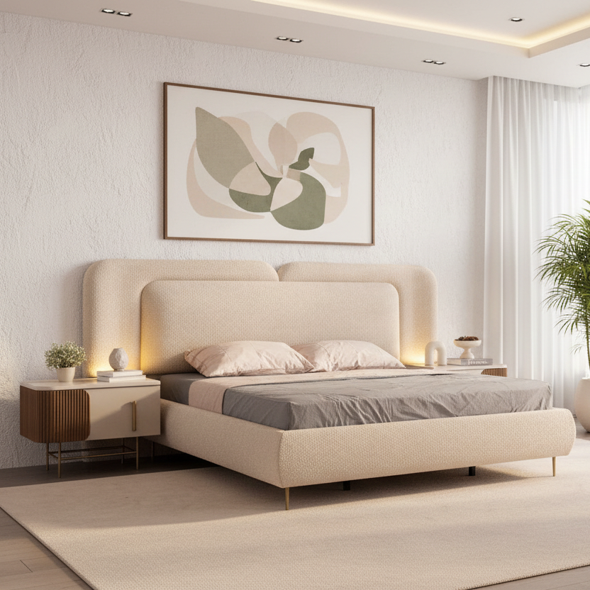 Aurelius Tiered Bouclé Bed