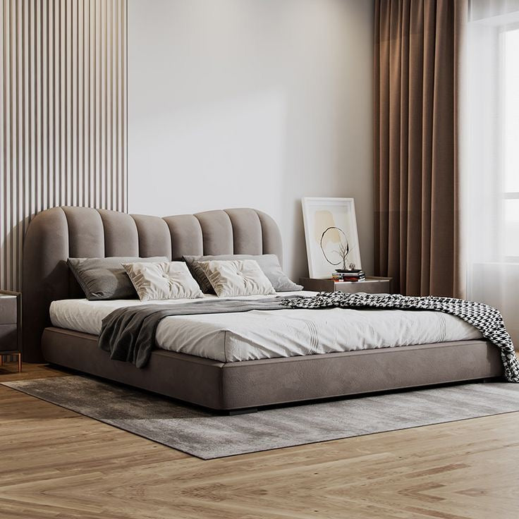 solstice-Bubble-wave-headboard-upholstered-bed.

modern-vertical-tufted-platform-bed-taupe-grey.

luxury-low-profile-sculptural-bedroom-furniture.