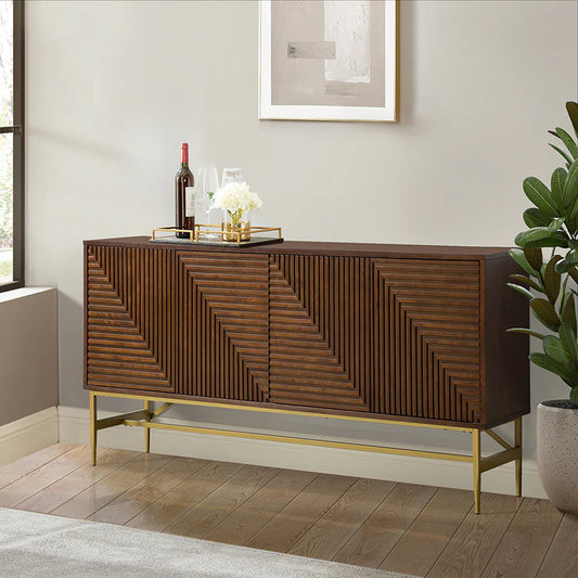 The Plum Sideboard features a sleek and contemporary design crafted from MDF with a smooth Duco paint finish. Its clean lines and functional storage make it a stylish addition to living rooms, dining areas, or hallways.
