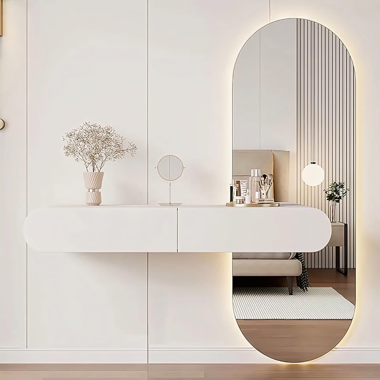 Sleek Vanity with Elegant Makeup Mirror Design
Modern Minimalist Vanity Table for Bedroom or Studio
Compact Functional Vanity for Makeup and Grooming
Stylish Vanity Mirror with High-Quality Finish