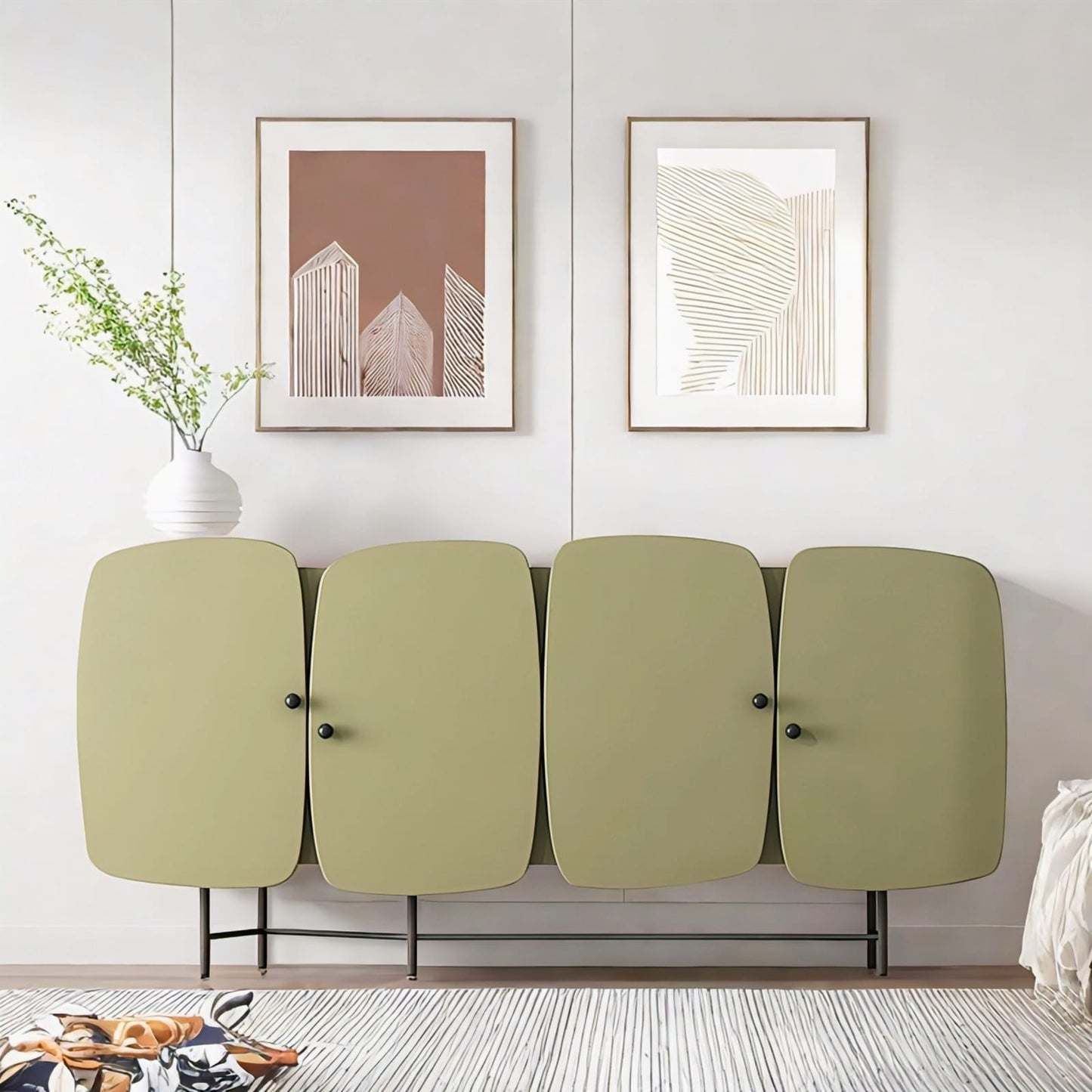 Eucalyptus Sideboard with Modern Elegant Design and Luxury Handles

Contemporary Storage Cabinet with Ample Compartment Space

Stylish Sideboard for Living Room or Dining Area

Durable and Functional Wooden Sideboard with Artistic Flair