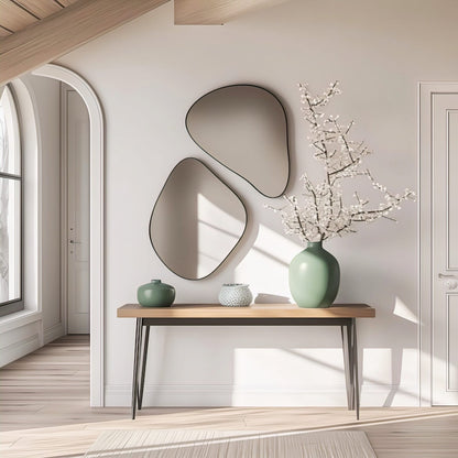 Zen modern window pane wall mirror 35 by 24 inches for stylish home interiors.