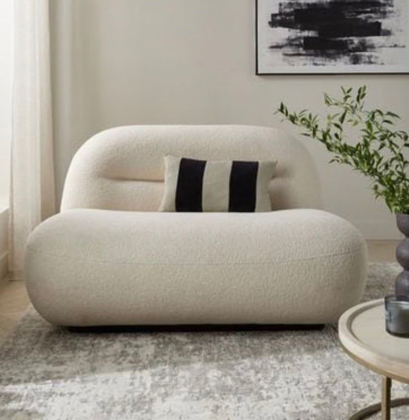 Bonbo Cloud Sofa in premium cream boucle fabric displayed in a modern living room