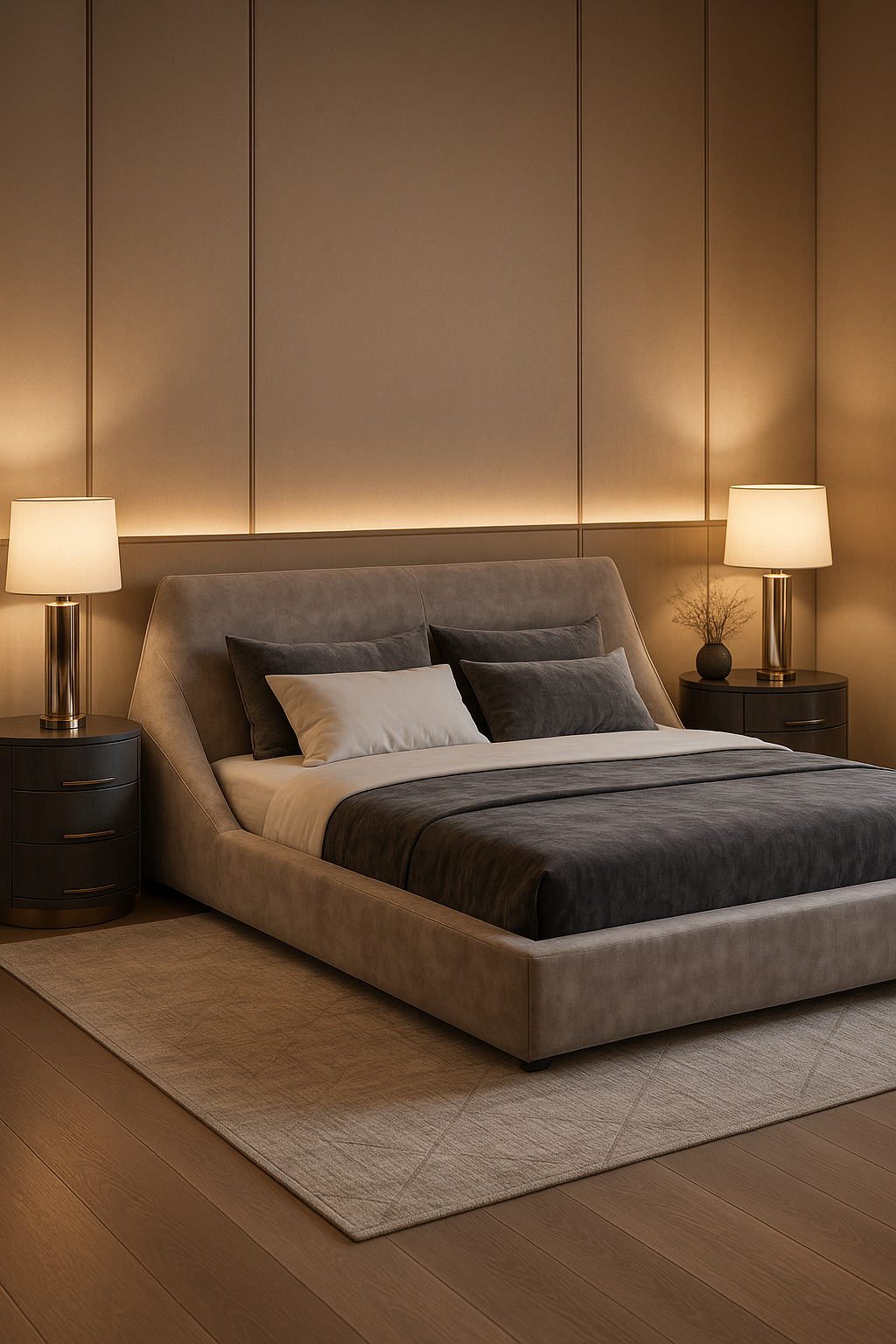 Leda King Size bed customizable color modern bedroom furniture