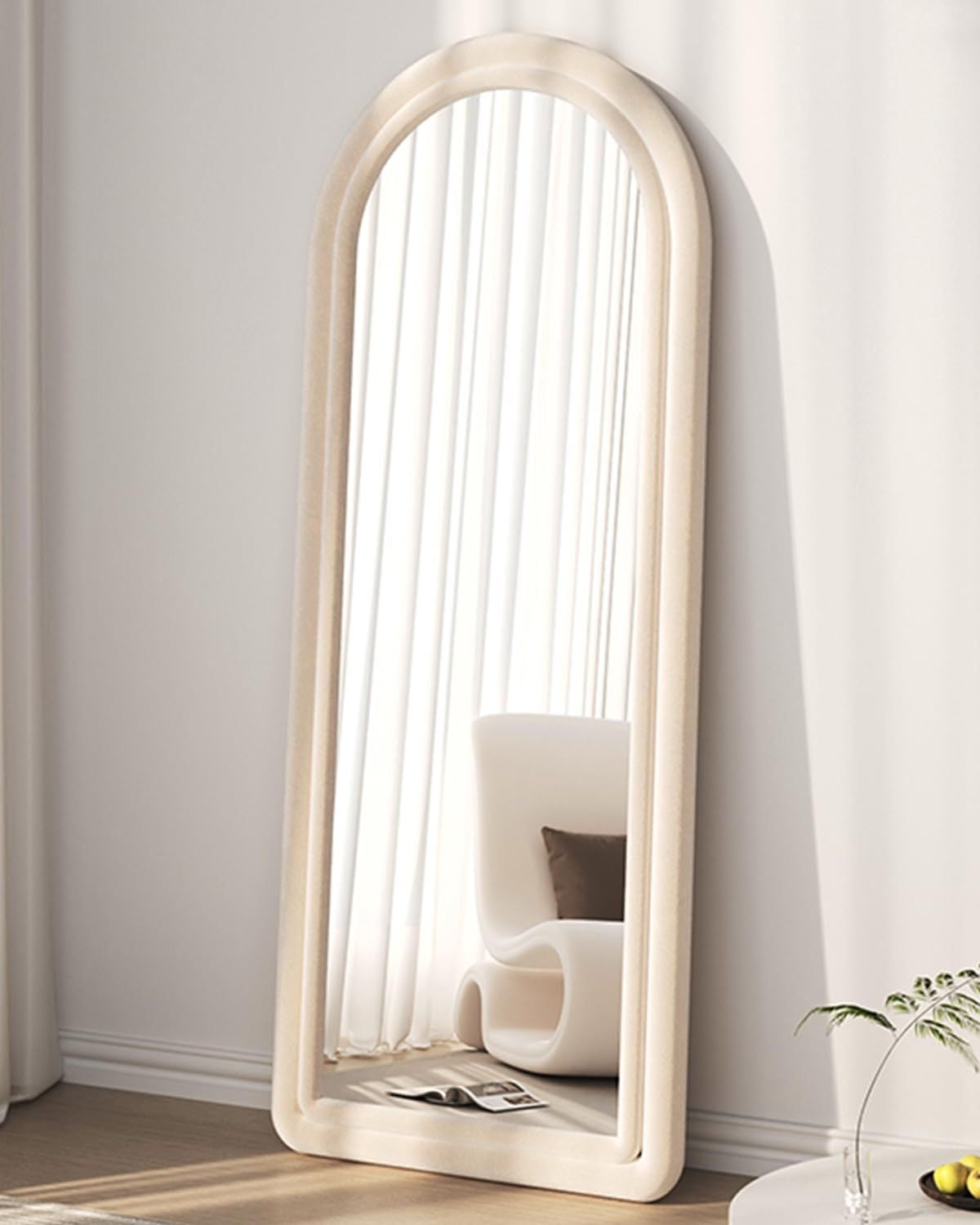 Modern Mars Mirror with MDF frame and velvet-polished edges, ideal for bedrooms, living rooms, and hallways
