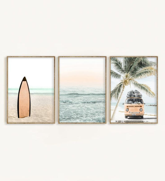 Beachy vibes FrameArt | Set of 3