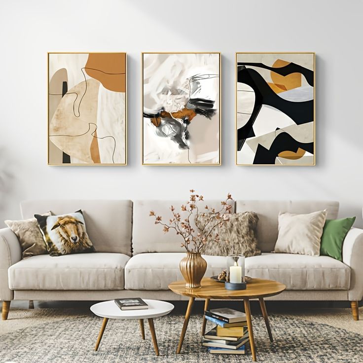 Neutral Abstract VII FrameArt | Set of 3