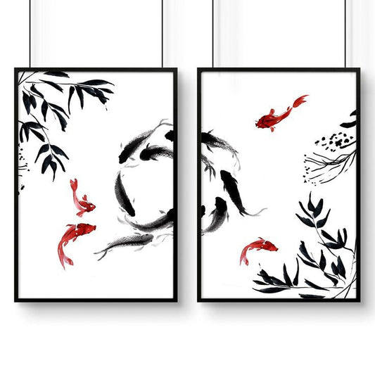 Koi Japanese FrameArt | Set of 2