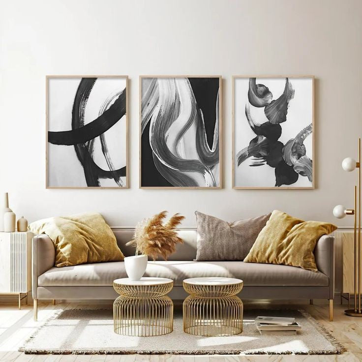 Neutral Abstract VI FrameArt | Set of 3