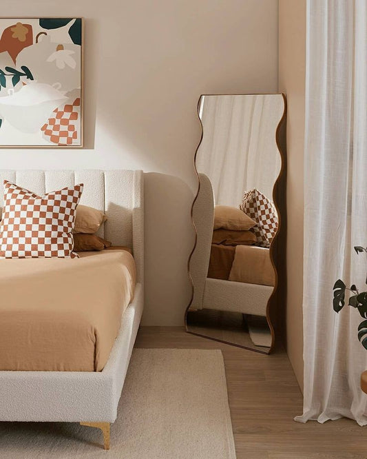 Modern Wano Mirror with MDF frame, ideal for bedrooms, living rooms, and hallways