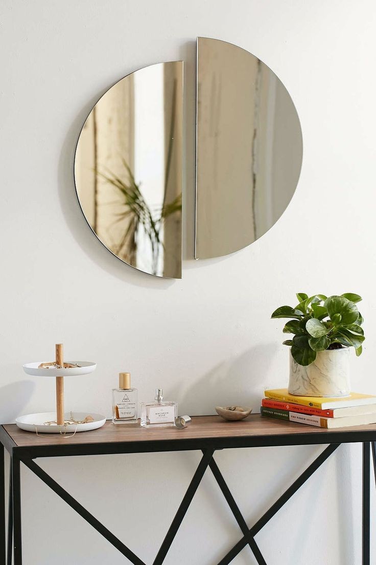 Set of 2 Duplex modern square wall mirrors 30 by 30 inches each for contemporary interiors.